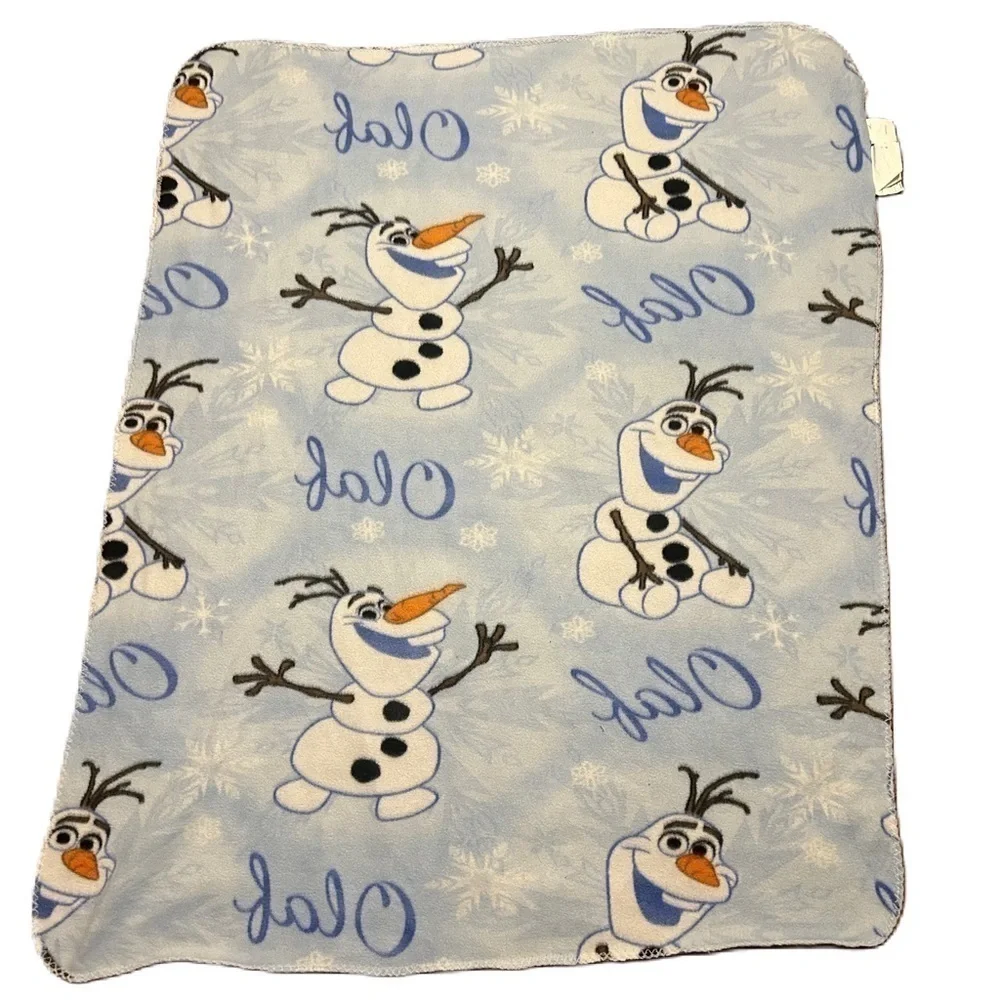 Disney Frozen Olaf Blanket Blue Kids Fleece Throw Snowman Blue